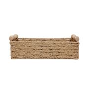 Cesta rectangular con asas de madera