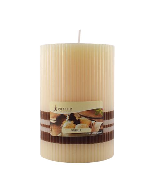 Vela decorativa beige con café