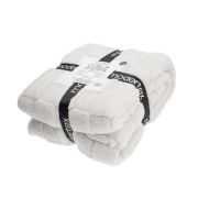Cobija Sherpa blanca con relieve