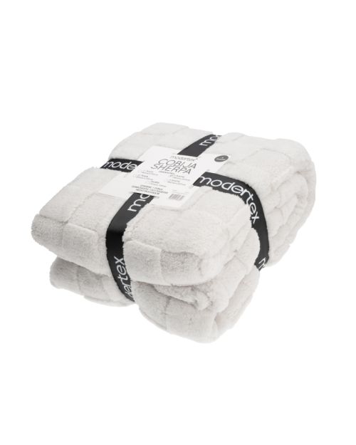 Cobija Sherpa blanca con relieve