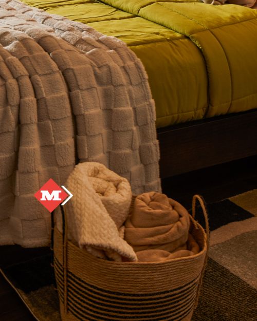 Cobija Sherpa zigzag beige