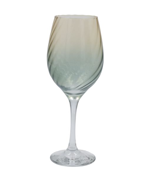 Copa de vino tinto dorada y verde
