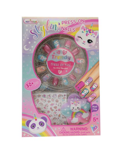 Set de uñas diseño gatos
