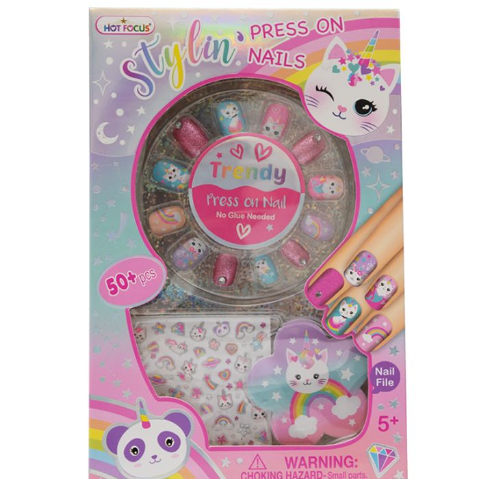 Set de uñas diseño gatos