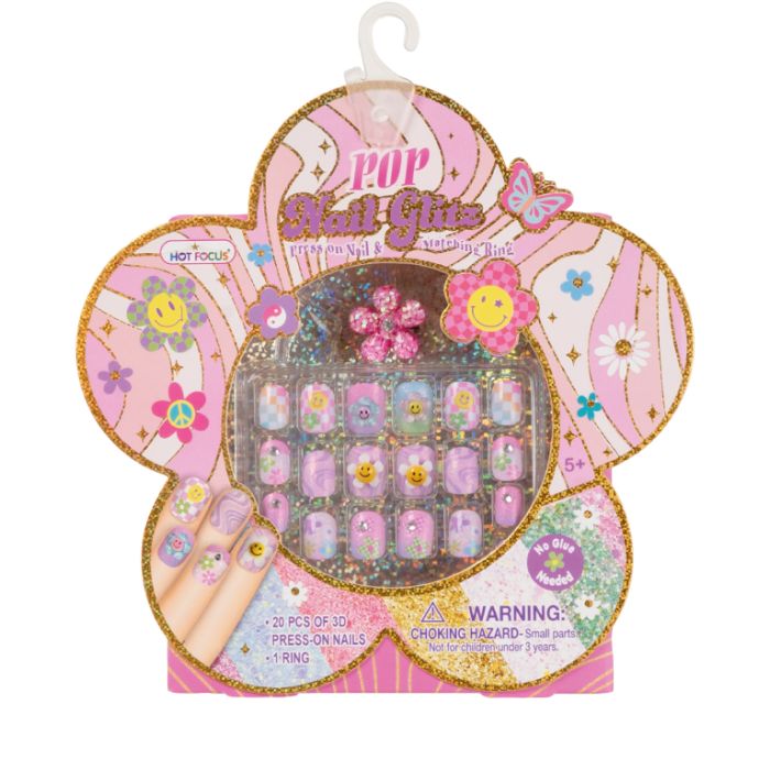 Set de uñas Pop nail glitz flower