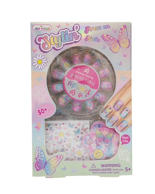 Set de uñas diseño mariposas
