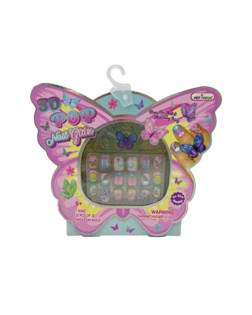 Set de uñas Pop nail glitz butterflys