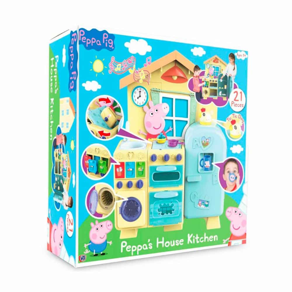 PEPPA PIG Peppa Pig Juguetes, Casa de Peppa Pig con 6 Figuras + Lonchera.  Incluye Set de Manualidades