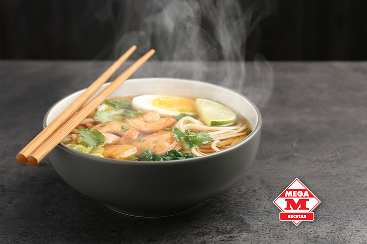 Receta: Ramen picante con camarones